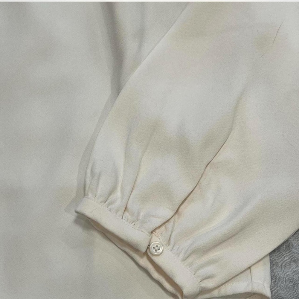 J. Crew Cream Ruffled Blouse - Picture 3 of 4